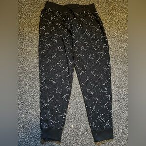 Black Joggers with White Constellations